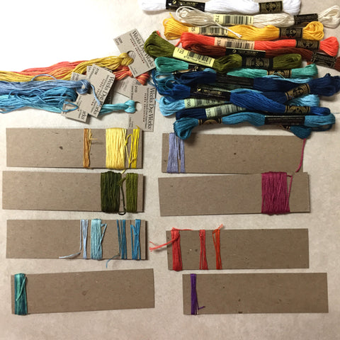 Embroidery threads organized by April Sproule