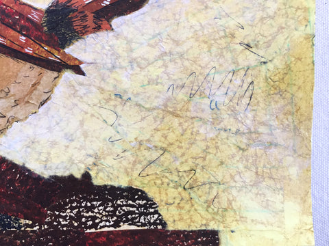 Torn paper collage detail by April Sproule