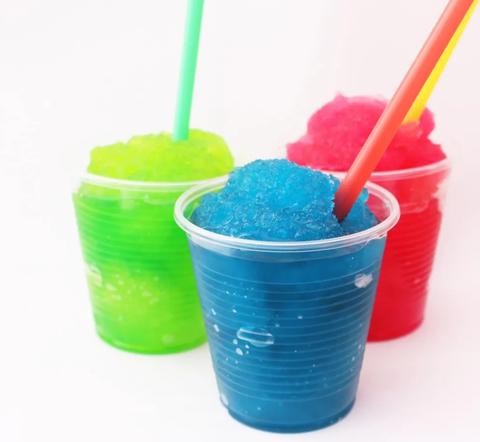 Ancient Ice Cream was more similar to a frozen slushie type consistency. Image of coloured slushies in a cup