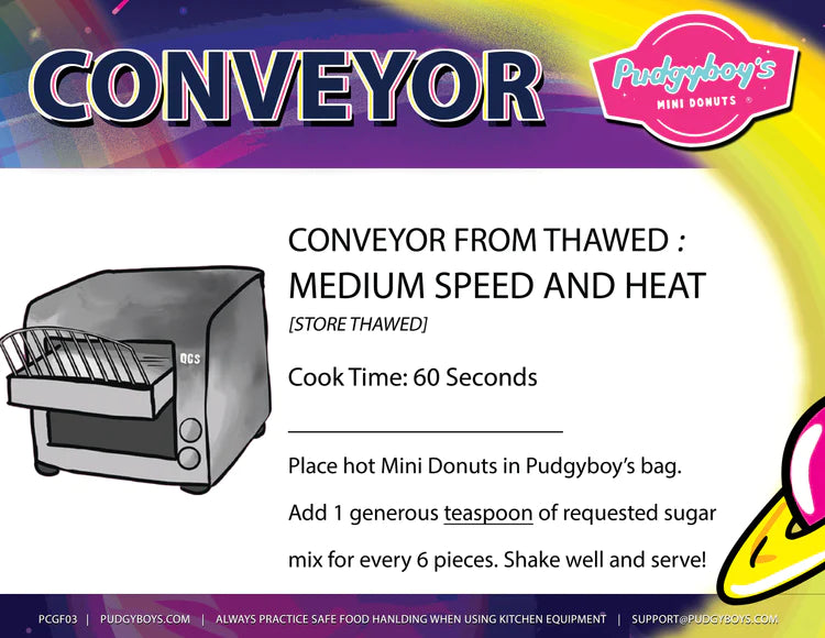 Conveyor Oven Cooking Instructions for Mini Donuts and Mini Churros Canada