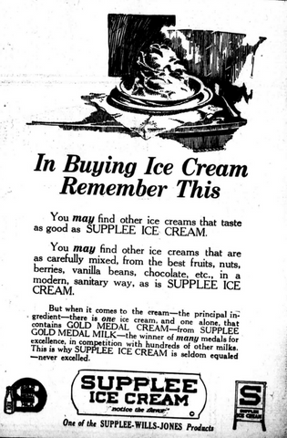 Supplee Ice Cream Advert