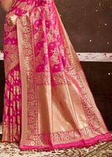 Straw Pink  Zari Woven Banarasi Saree