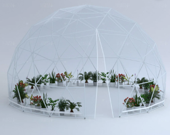 A beautiful dome-shaped greenhouse