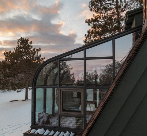 A lean-to sunroom