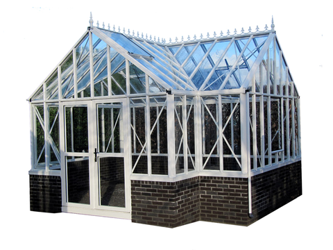 A T-shaped orangerie built on a stem wall