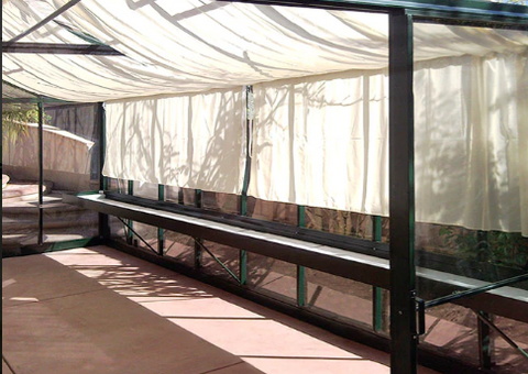 Victorian shade cloths for Janssens Royal Victorian greenhouse