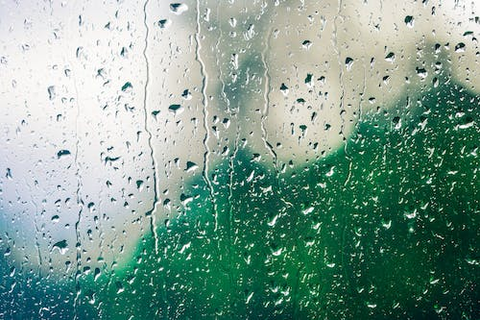 Condensation on a glass surface