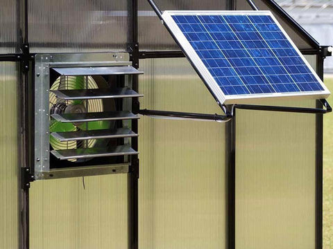 Solar Powered ventilation system in a greenhouse