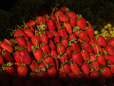 Fresh strawberries from a home garden
