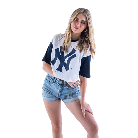 NEW YORK YANKEES CROPPED TEE - WOMENS BLACK