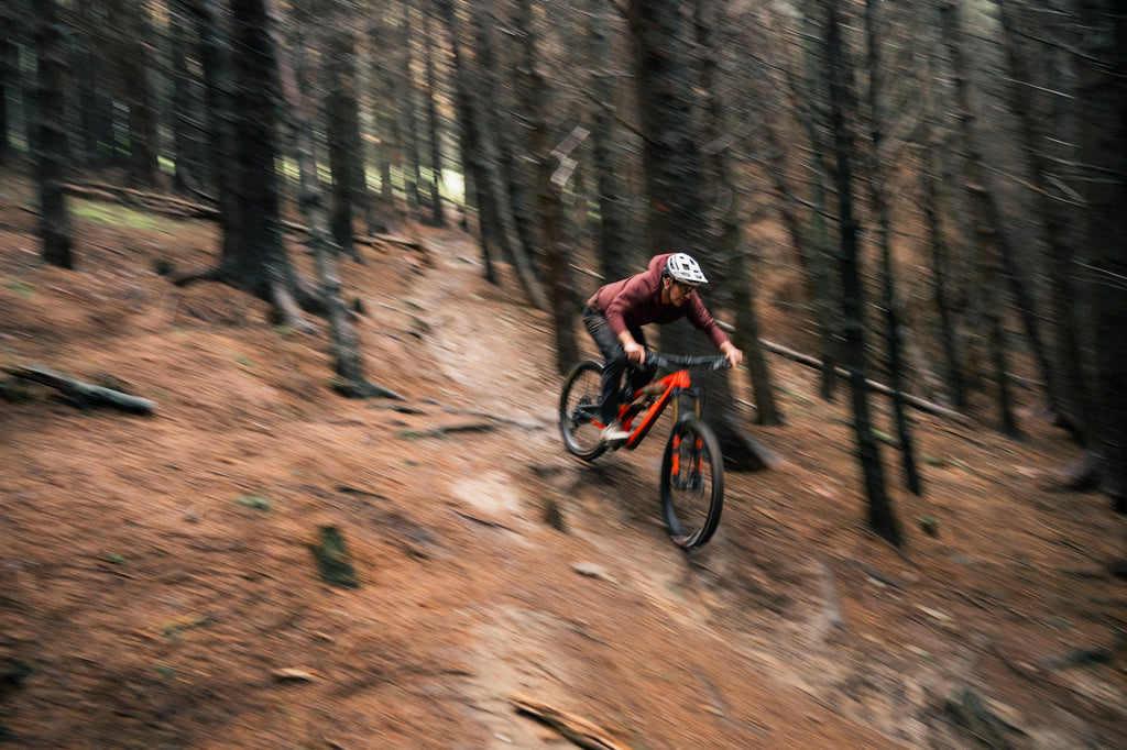 Neil riding the HD6 on Old Gold run at Innerleithen DH trails