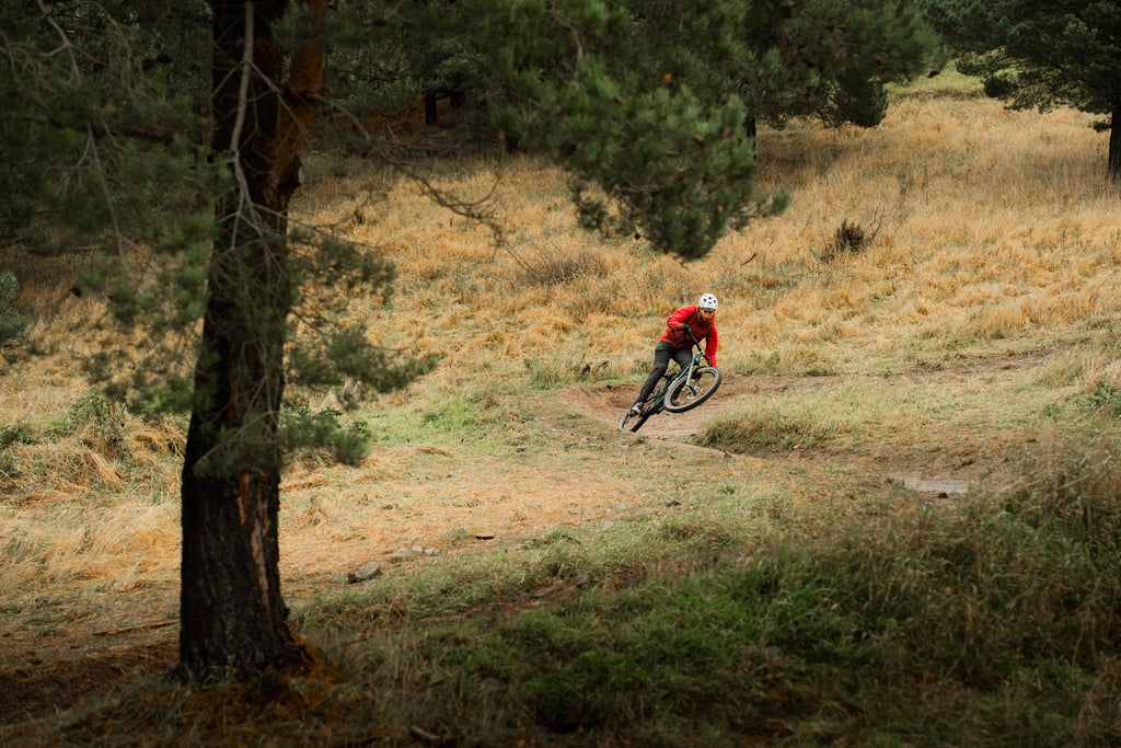 Matthew riding Castle Black trail on the V3 Santa Cruz Hightower