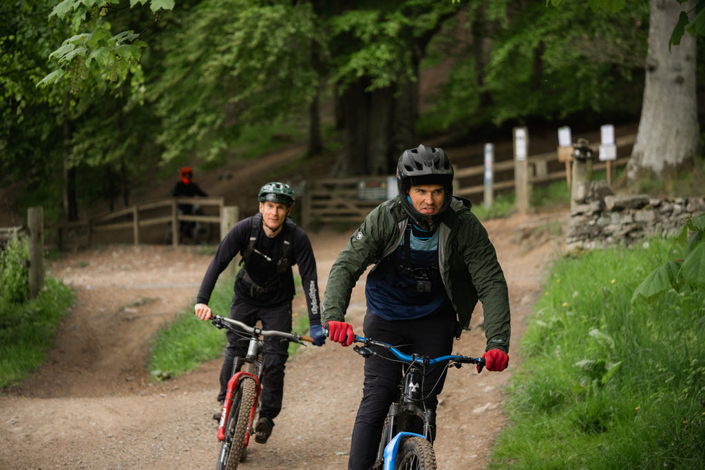 Gav leading Tweed Valley Tech Suspension Technician, Ady, to the trails