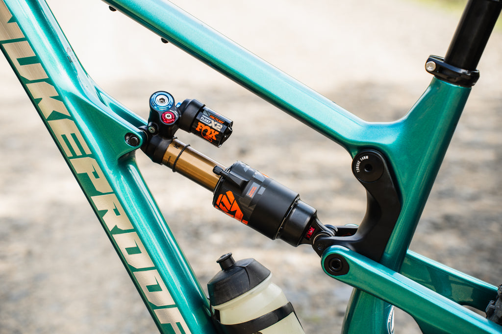 A Fox Factory Float X2 rear shock on Tom's Nukeproof Mega Factory 290