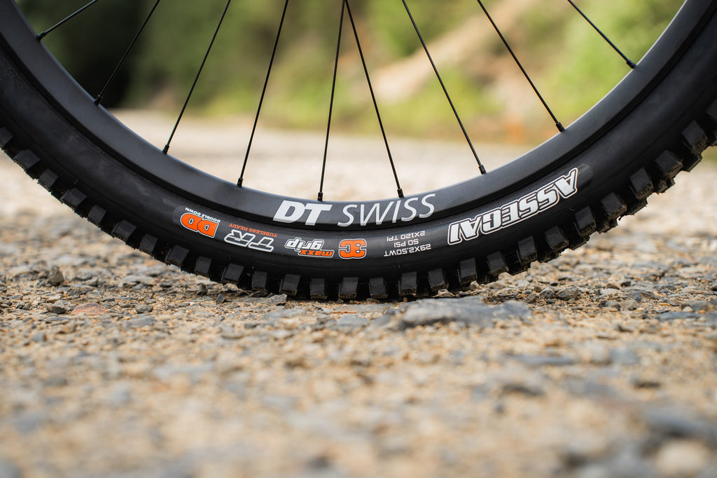 DT Swiss EX1700 wheels and Maxxis tyres on this Nukeproof Mega