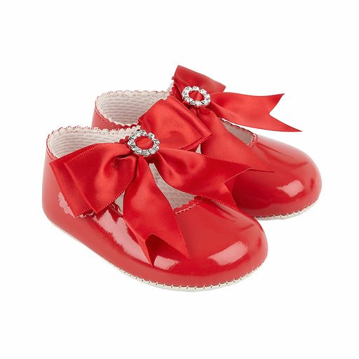 red patent baby shoes