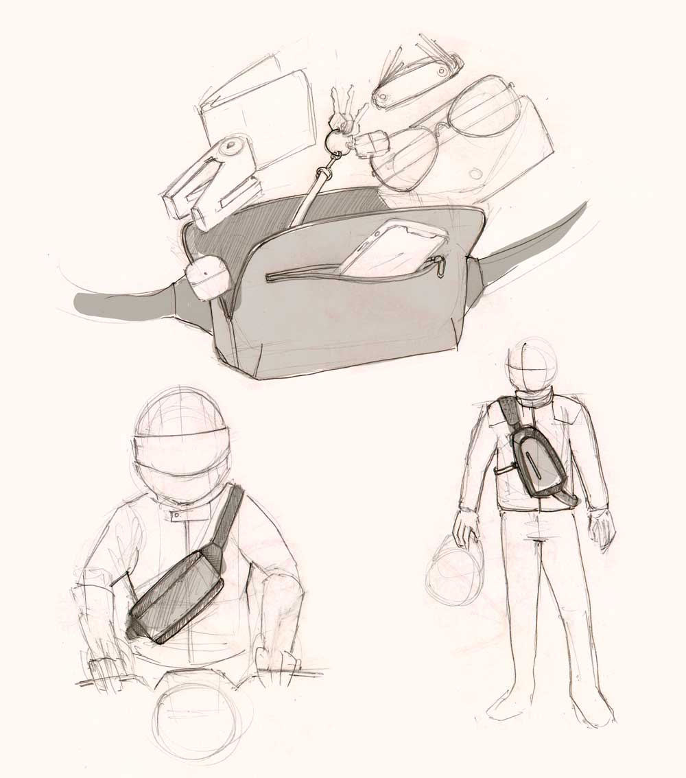 Motocycle Bag sketches