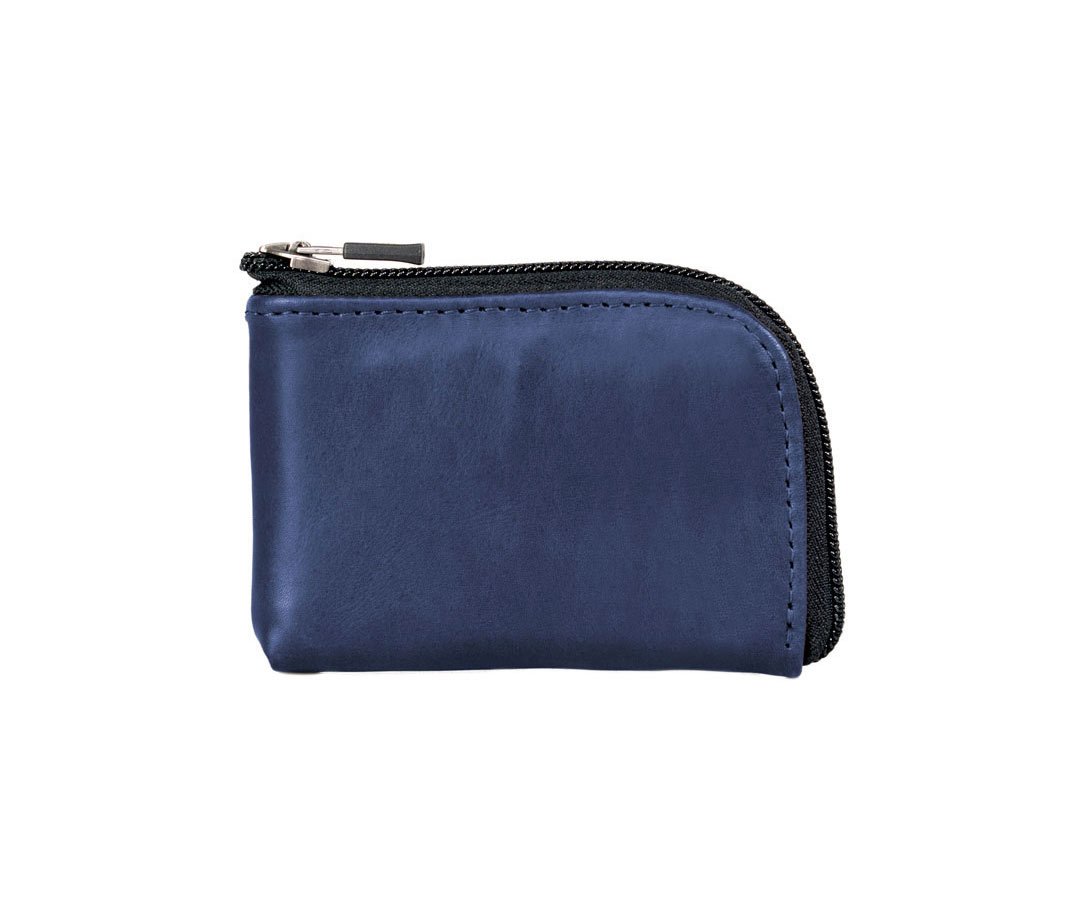 blue leather wallet