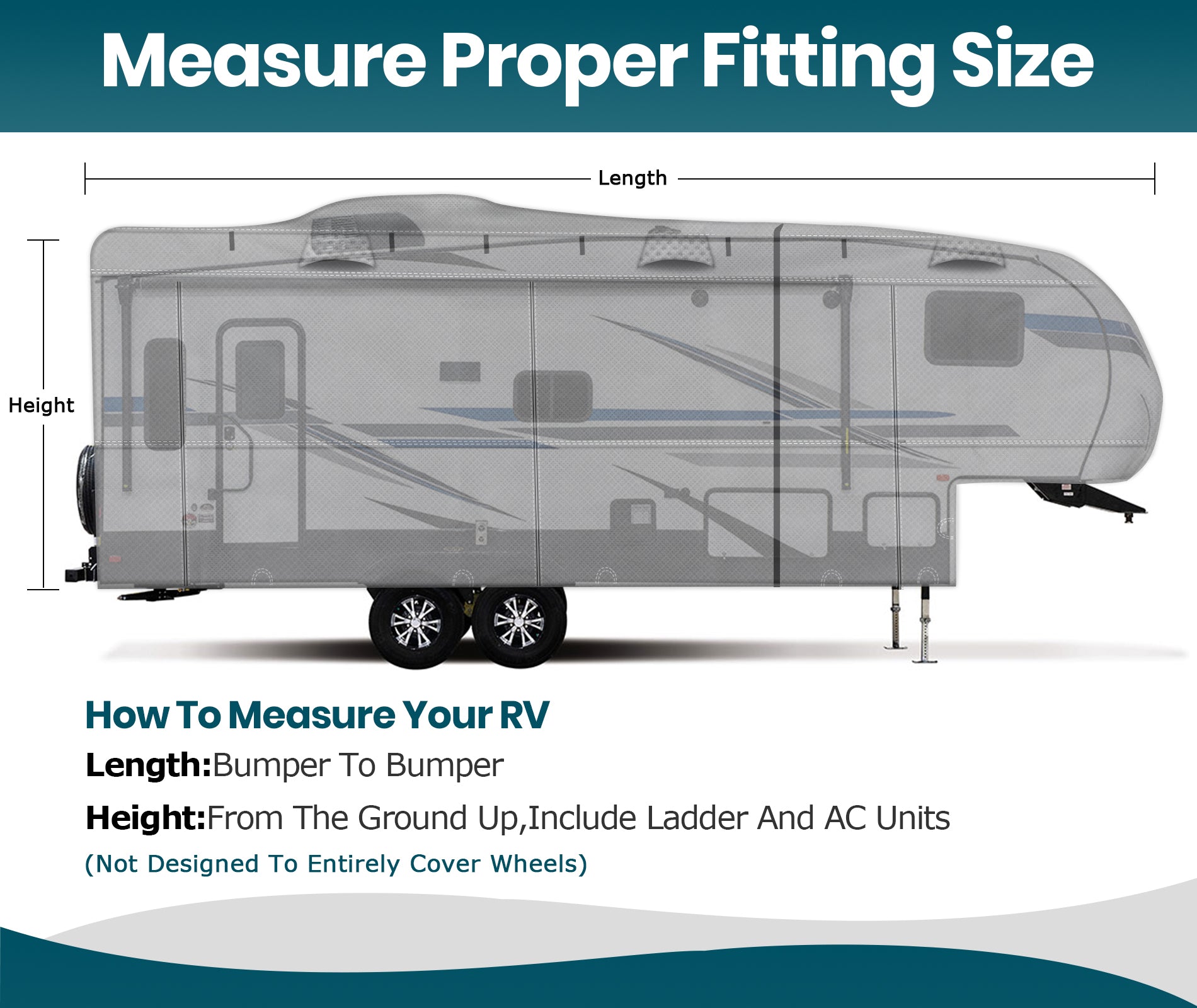 how to measure your rv covers | RV Covers | 5th Fifth Wheel Camper Covers 7 Layers Winter Waterproof