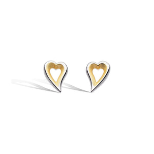 Kit Heath Desire Love Story Gold Heart Stud Earrings Ora Gallery