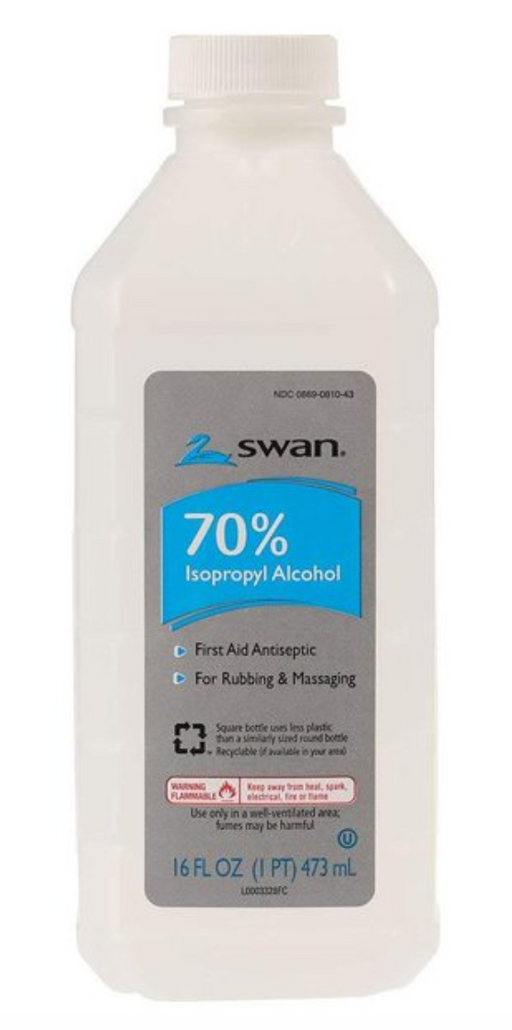 Swan Rubbing Alcohol, Isopropyl, 70%, with Wintergreen and Glycerin - 16 fl oz