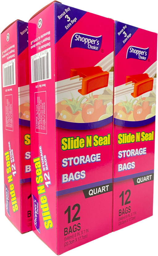 Freezer Storage Bag, Slide & Seal, Gallon, 8-Ct.