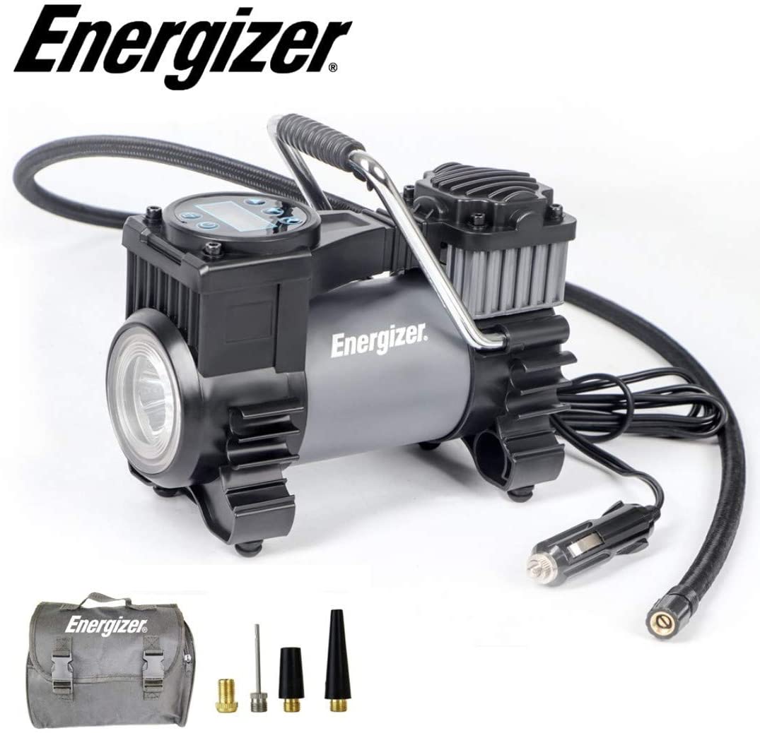 EDC12035-A - Energizer Portable Air Compressor Tire Inflator - 120 Max PSI - LCD Display and Carrying Case