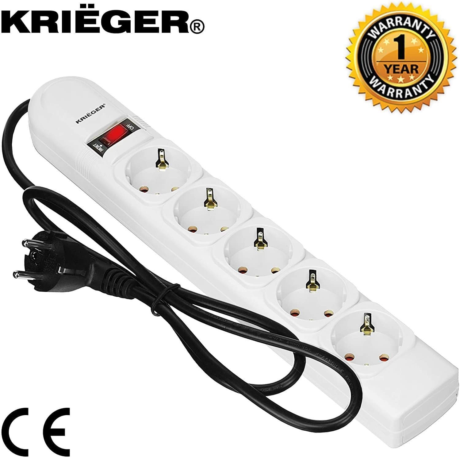Krieger KR-EUR4, Universal to European Plug Adapter, Type C, 4 Pack