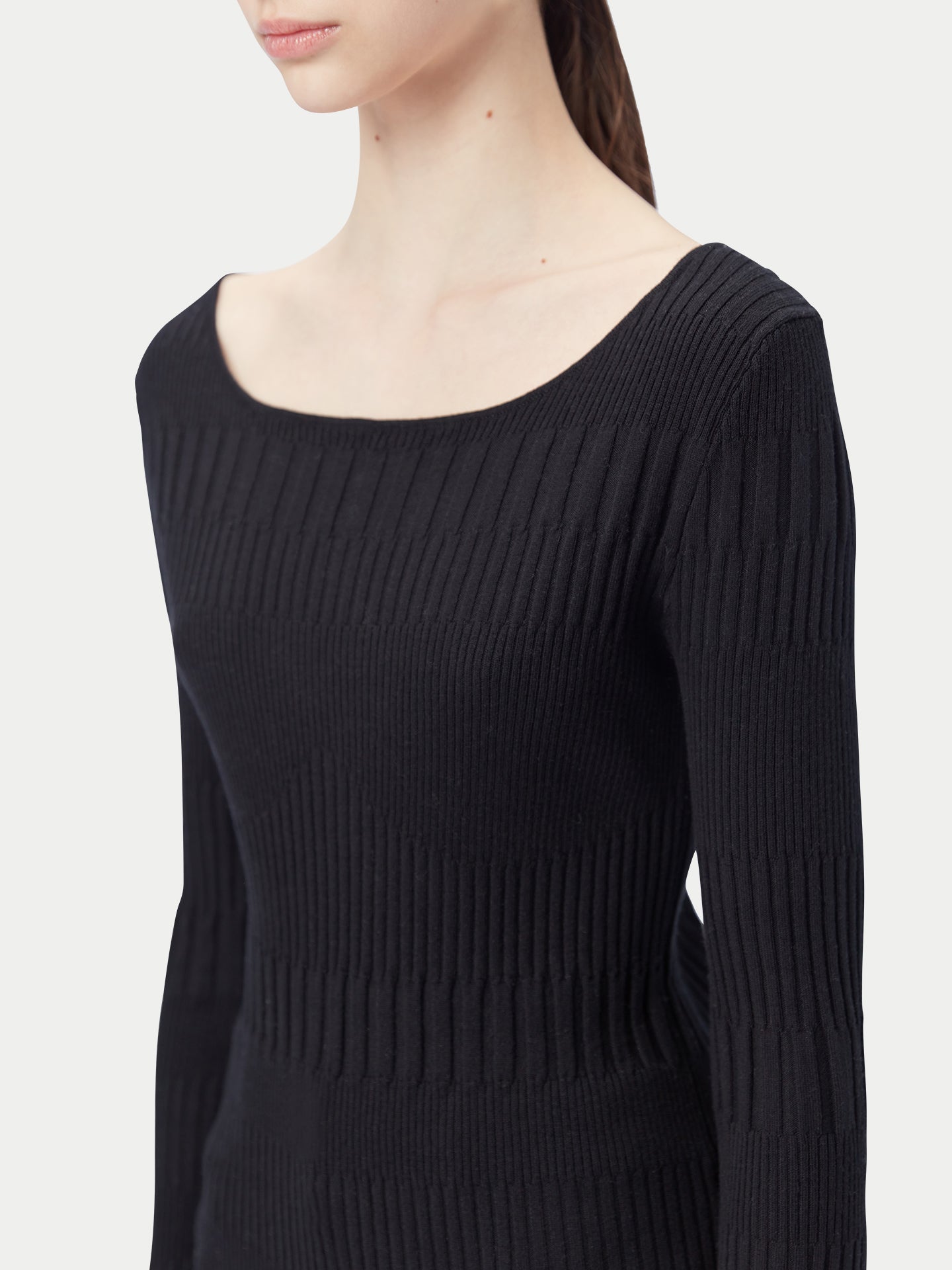 Top en cachemire côtelé à manches longues | GOBi Cashmere