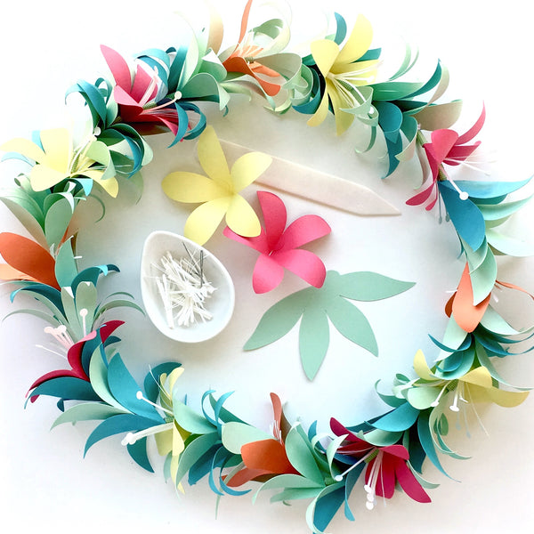 Tropical Flower Garland & Lei Templates (SVG, DXF) Especially Paper