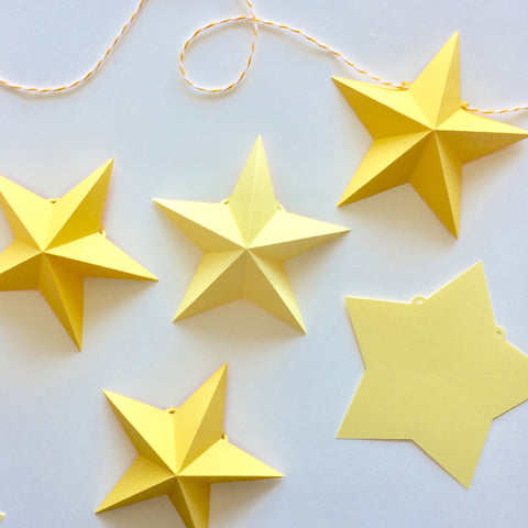 Download 3d Star Garland Template Cutting Files Svg Dxf Especially Paper