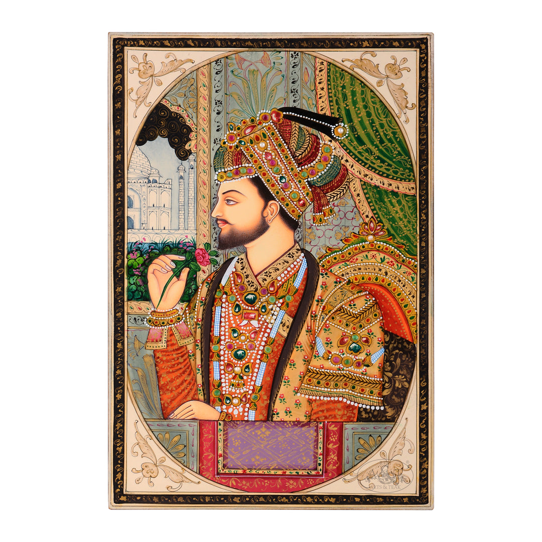 Miniature Painting on Synthetic Board - Shah jahan – RANI ARTS & TEAK