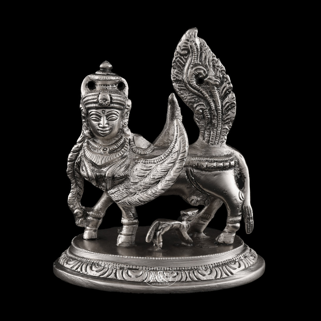 Kamadhenu Brass Silver Plated - Rani Arts & Teak – RANI ARTS & TEAK