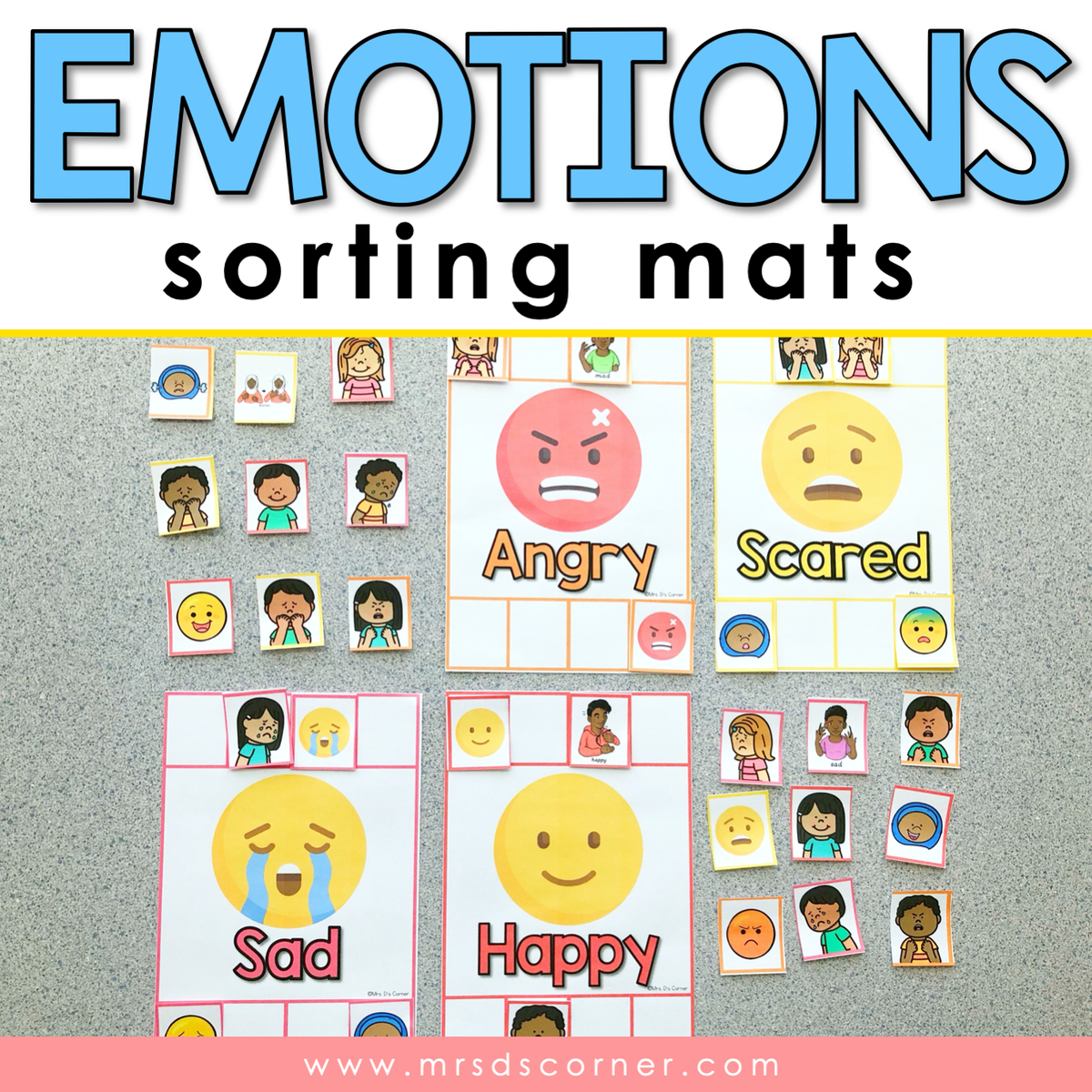 Emotions Sorting Mats [ 10 different emotions ] | Emotions Activity ...