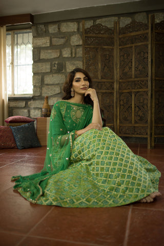 Green Anarkali suit