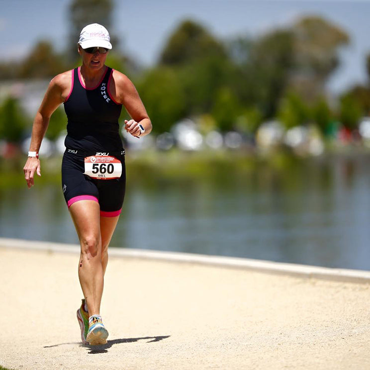 IRONMAN Mel completing Challenge Shepparton in 2015