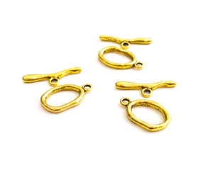 1" Bright Gold Oval Toggle Clasp