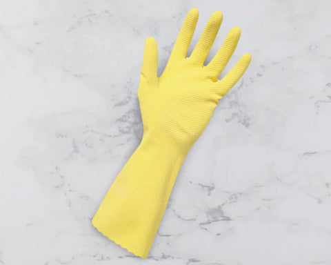 Edco Merrishine Flock Rubber Yellow Gloves - 12 Pairs