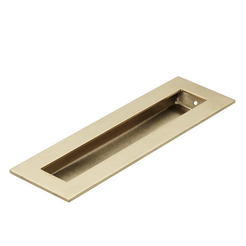 Brushed Brass Door Handle PASSAGE I Mucheln EDGE Series - HardwareBox