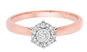 Rose gold diamond ring color and shine