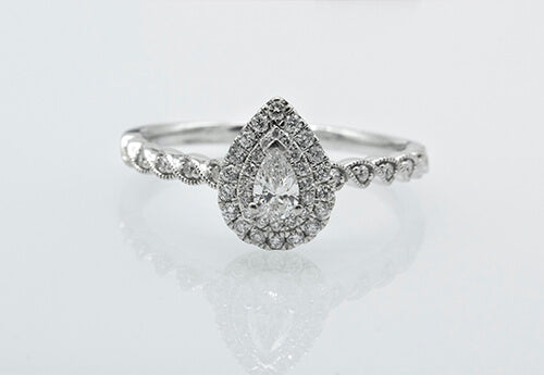 Halo Engagement Rings pear diamond ring