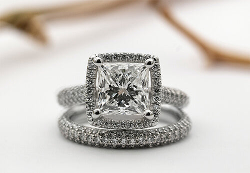 Halo Engagement Rings princess cut diamond