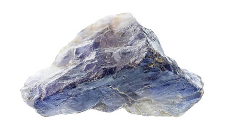 Iolite gemstone rough state