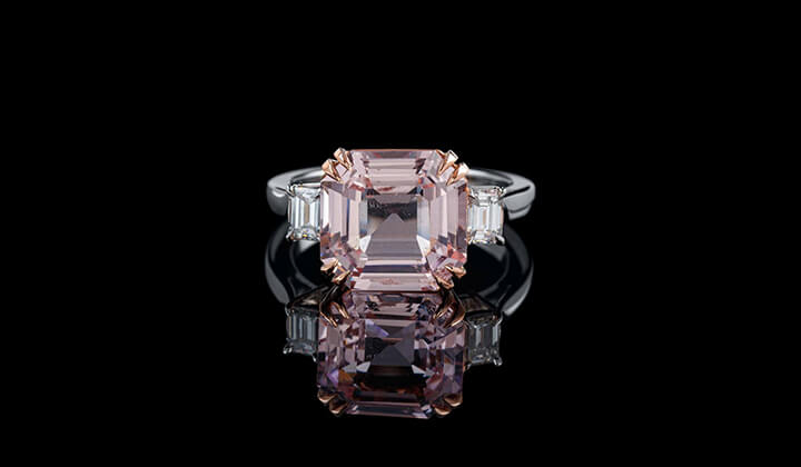 Morganite gemstone ring