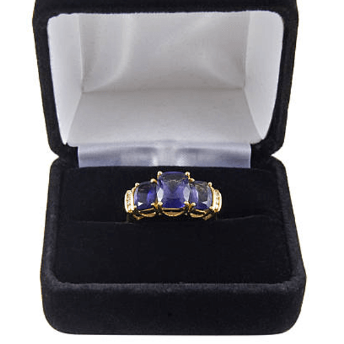 Iolite gemstone care ring