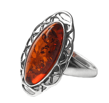 Amber gemstone ring size