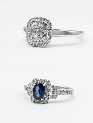 color stone in diamond ring to make it look better