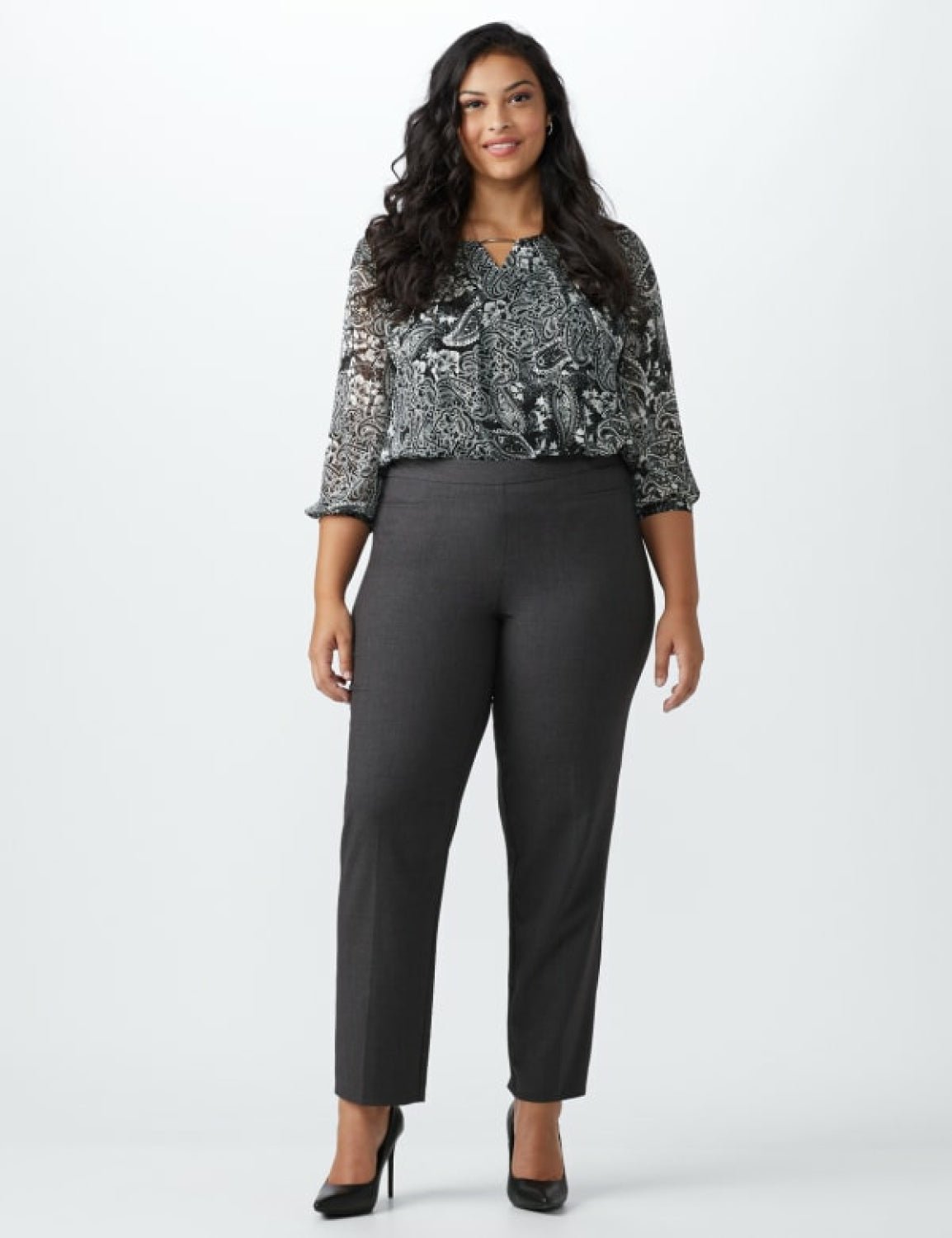 Pull On Tummy Control Pants With L Pockets -Short – Dressbarn