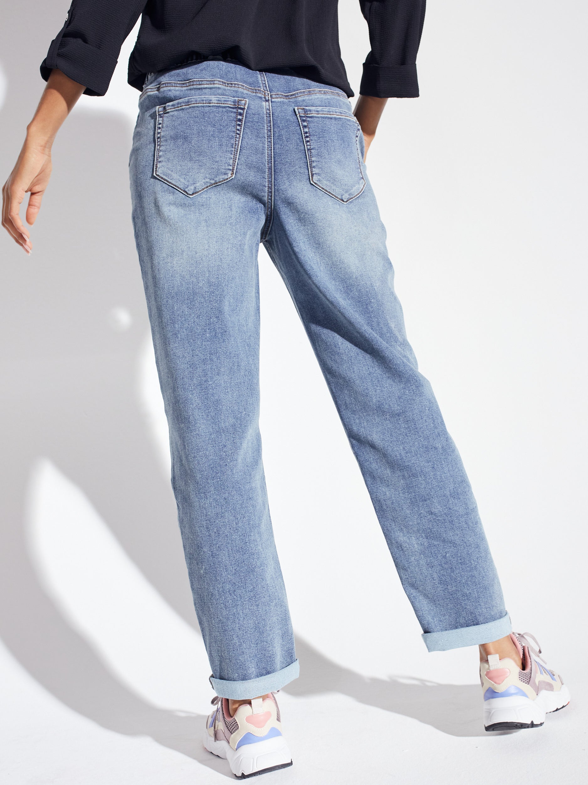 Joga Jeans Hybrid Denim Weave Sweatpants by Silver Jeans