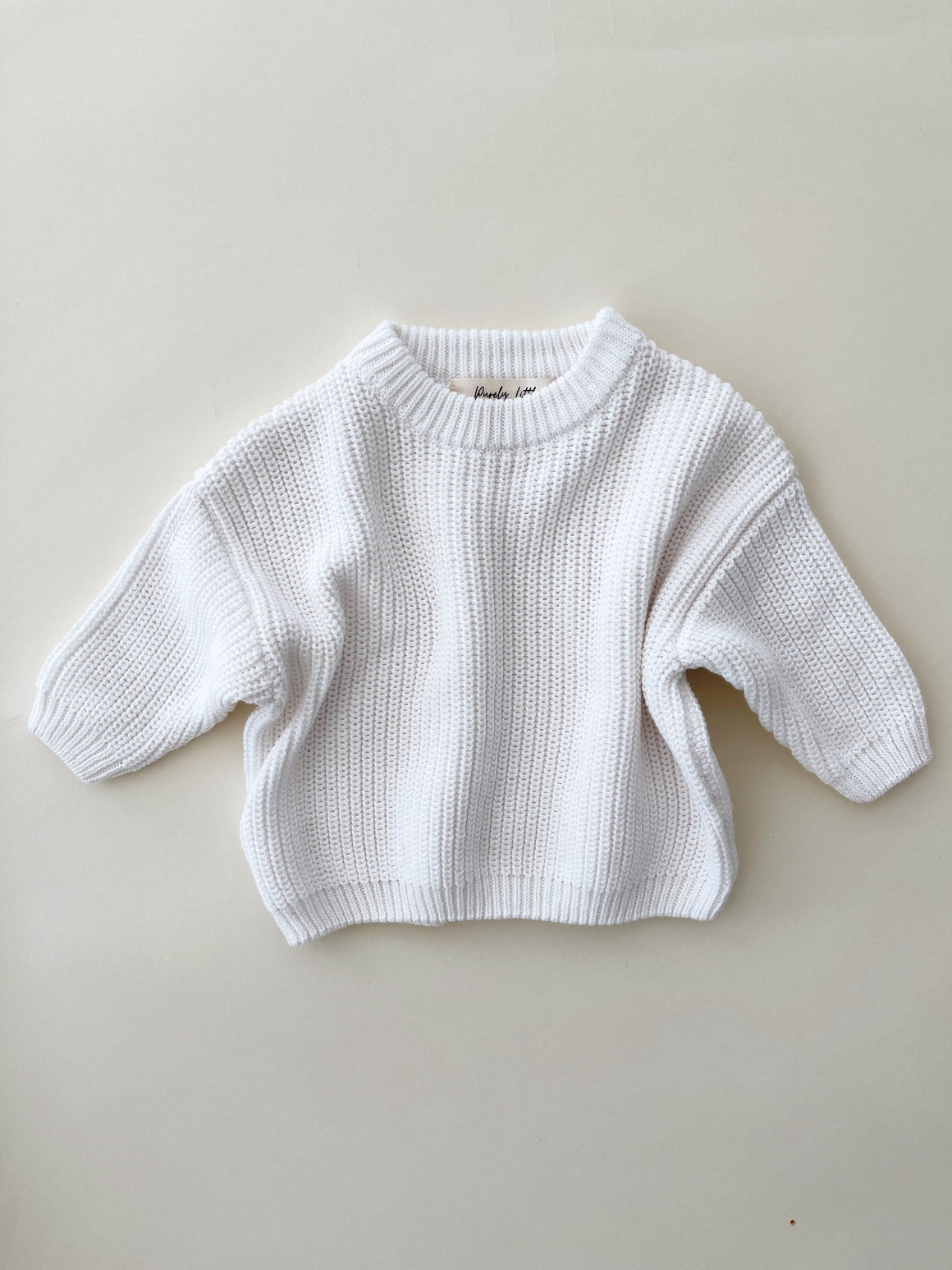 Chunky Knit Sweater White Purely Little